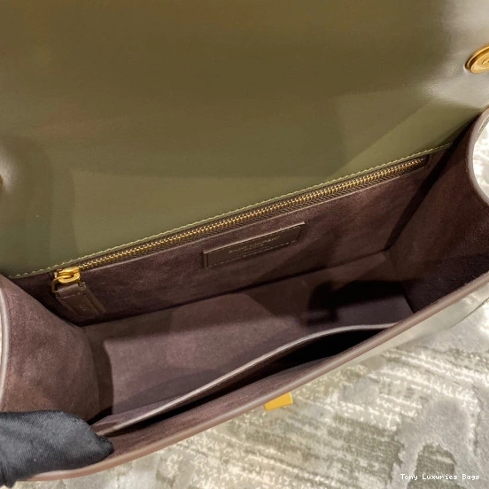 Tony Luxuries SMOOTH SATCHEL IN YSL LOULOU CARRE LEATHER 0712